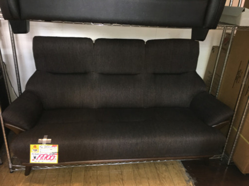 状態良好　ニトリ 3人掛けソファ ハイバック コウテイ 茶 ブラウン