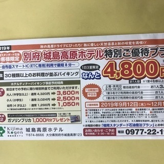 城島高原パーク無料入園券　2枚セット①の画像