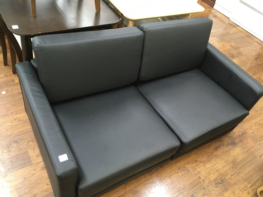 二人掛けソファー　ブラック