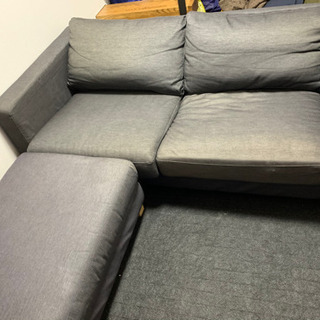 IKEA 2人掛けソファ、オットマン付の画像