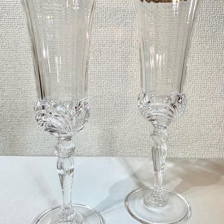 ベネチアンシャンパングラス金彩２ペア　高級　USED品