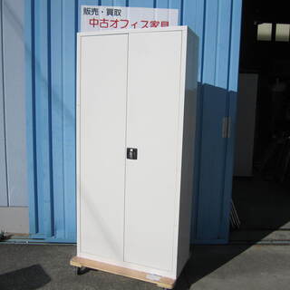 両開き書庫 ホワイト H1850mm