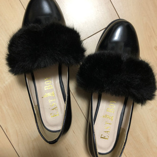 新品☆EAST BOY ファー付きローファー
