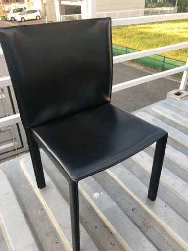 Enrico Pellizzoni エンリコペリッツォーニ IDC大塚家具 イタリア製 レザー 総本革 黒 ブラック イス 椅子 ダイニングチェア ③