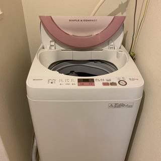 8月までの出品　SHARP ES-GE6A 全自動洗濯機