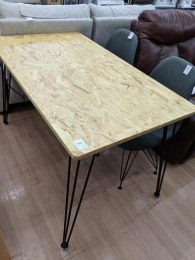 ダイニングテーブル（単品）OSB素材天然インダストリアル【展示品☆美品】★着払可（自社配送時）