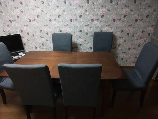 IKEA　イス　６客　グレー　