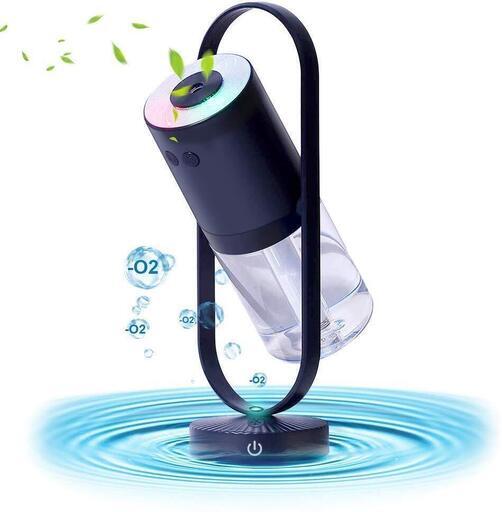 新品未使用　【2020年最新イオン版】 卓上加湿器 イオン効果 超音波式 空気清浄機 7色LEDライト ナイトライト 空焚き防止 長時間連続稼働