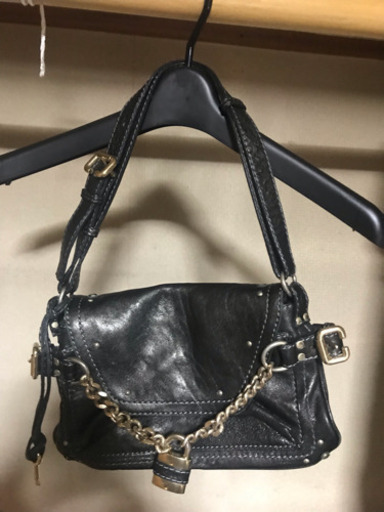 美品 クロエ Chloe パディントン黒×ゴールド バッグ