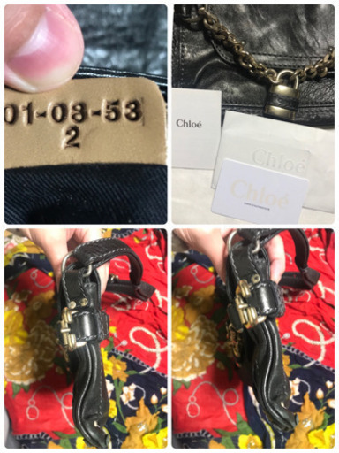 美品 クロエ Chloe パディントン黒×ゴールド バッグ