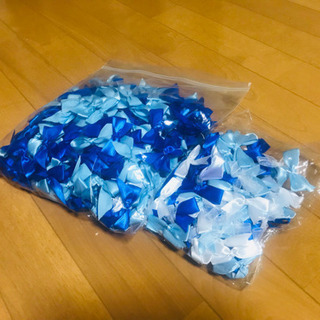 リボンシャワー ブルー系 結婚式の画像