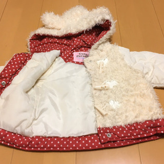 女児アウター　80  耳付きʕ•ᴥ•ʔの画像