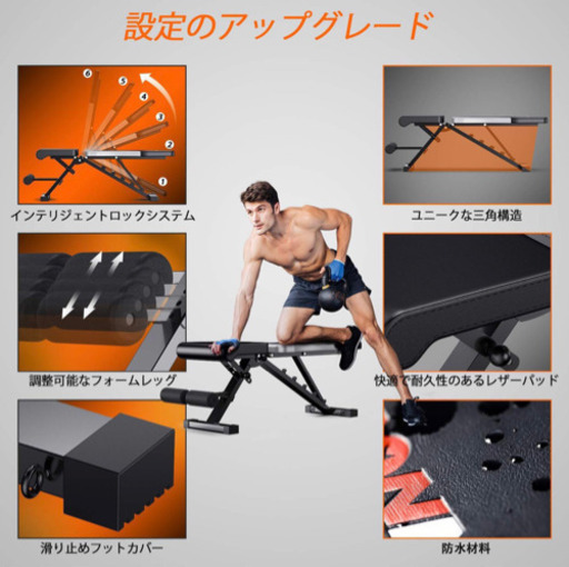 《新品》WINNOW マルチポジショントレーニングベンチ 腹筋 フォールディング ウェイトベンチ 折り畳みフラットベンチインクラインベンチデクラインベンチ