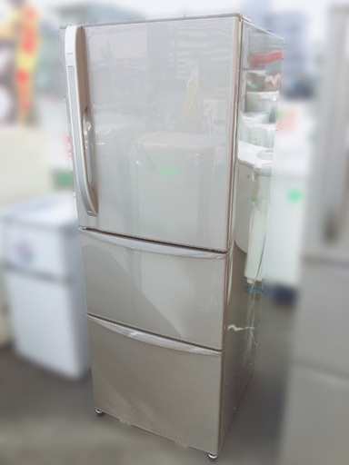 【自社配送は札幌市内限定】東芝 ノンフロン冷凍冷蔵庫 339L 2009年製 GR-34ZV(N) 3ドア 自動製氷