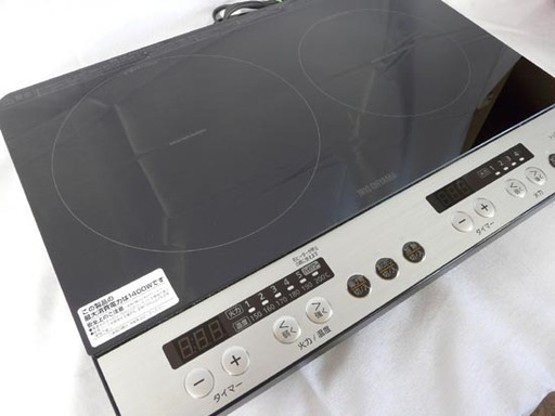 19Y0365 IRIS OHYAMA 2口 IHコンロ IHK-W12 2019年製　中古