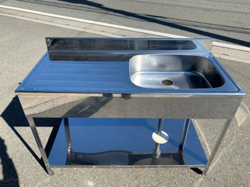☆中古品　1槽シンク　作業台付き　1200x550x800☆
