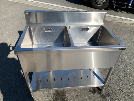 ☆中古品　厨房用品　マルゼン　2槽シンク　1000x600x800☆