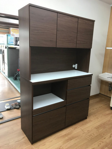 【リサイクルサービス八光　田上店　配達・設置OK】ブラウン木目調　食器棚