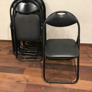 8個セット パイプ椅子 黒