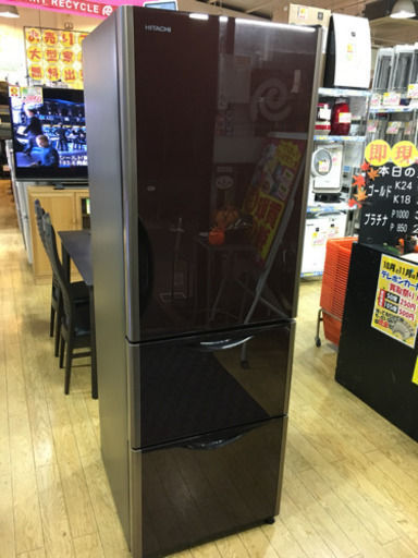 美品 2018年製 HITACHI 日立 375L冷蔵庫 真空チルド R-S3800HV