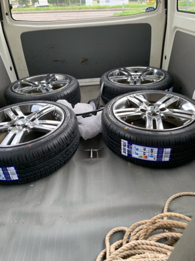 値下げしますメッキホイール、新品タイヤセット