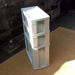 収納3段ケース、キャスター付 幅23.5㎝の隙間収納 キッチン等...