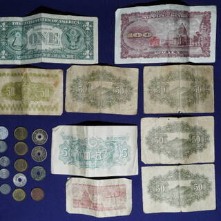 【状態が悪いです】　古銭　五拾銭札　拾銭札　五圓札　100円札　十銭　五銭　一銭　一円　五十銭　など の画像