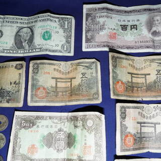 【状態が悪いです】　古銭　五拾銭札　拾銭札　五圓札　100円札　十銭　五銭　一銭　一円　五十銭　など の画像