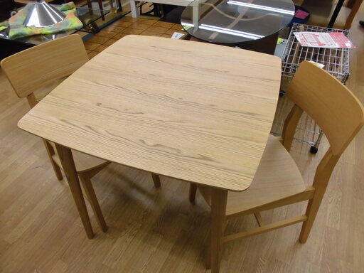 フランフラン 2人掛けダイニングセット 天然木 コパンテーブル+コムンチェア ナチュラルブラウン　西岡店