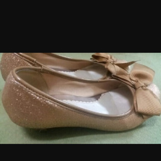 ゴールド靴 パーティ用や結婚式にもMサイズの画像