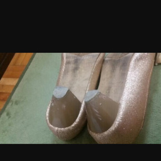 ゴールド靴 パーティ用や結婚式にもMサイズの画像