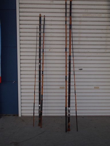 和竿/竹竿２本　ケース付き　美品中古　海釣り/石鯛