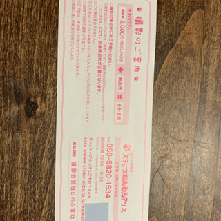 スタジオわんわん撮影料無料券の画像