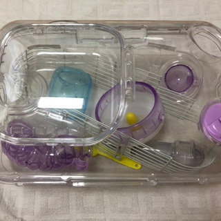 ハムスター飼育ケースと砂の画像