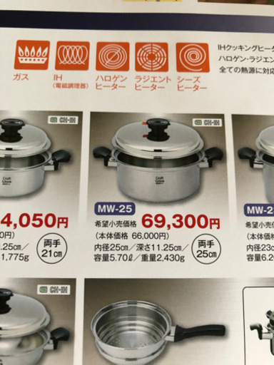 CRAFTWARE 国産ステンレス鍋 25cm