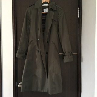 トレンチコート レディース S〜M 未着用 美品 カーキ 裏地付...