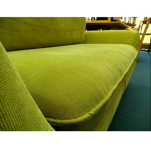 札幌【ビタミンカラー 2人掛けソファ】幅130cm 黄緑色 グリーン