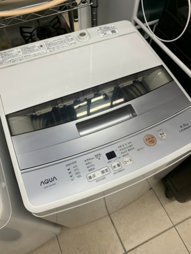 AQUA アクア AQW-S45G 4.5kg 洗濯機 2018年製