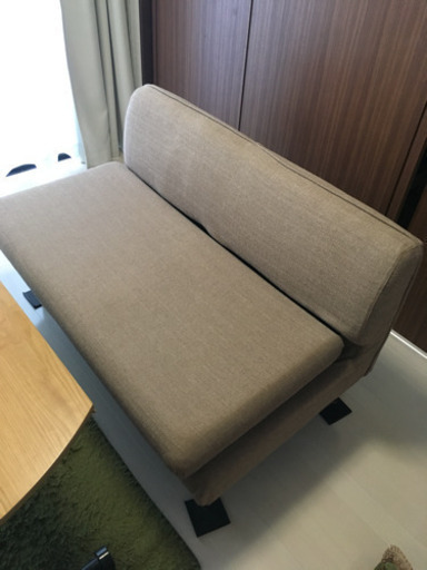 ダイニングソファ2点セット（カウチ,ベンチ）ベージュ色　ダブルデイ　2年利用