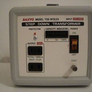 変圧器 TSD-N15LES 1500VA 220V/240V → 100V 変圧器 220/240V→100V 1500W SANYO TSD-N15LES