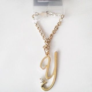 アルファベット y チャームチェーン イニシャルアクセサリー  50個セットの画像