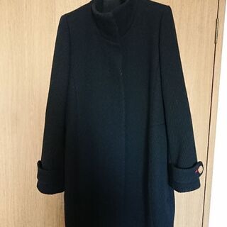 Q♡ スタンドカラーコート(黒)