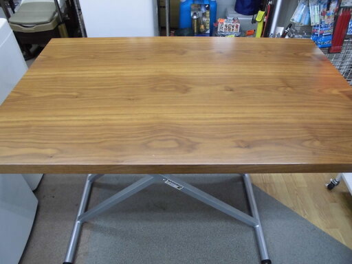 昇降テーブル　木製　無段階　120×75×28～76.5cm 札幌　西岡店