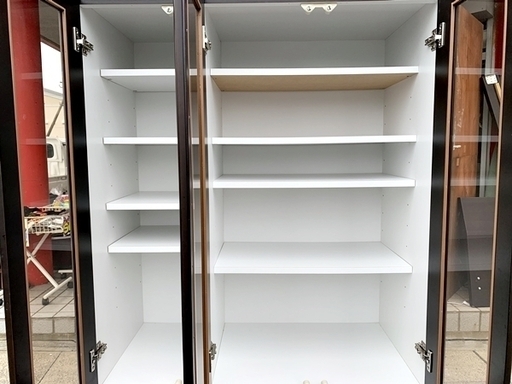 中古 食器棚 ブラウン