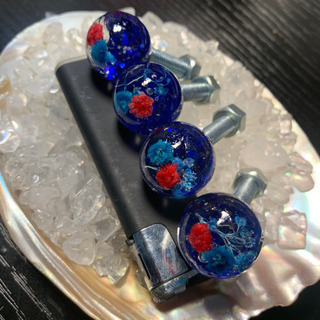 【水中花】ナンバーボルト 4本セット青②