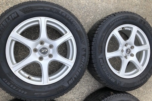 スタッドレスタイヤ　アルミ付き　225/65R17　ミシュラン17×７J+５３　１１４.３-５穴　ＣＸ-５など