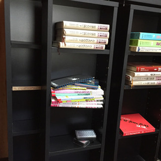 数年前に購入しました、スライド式の本棚になります。棚はビスで調整の画像