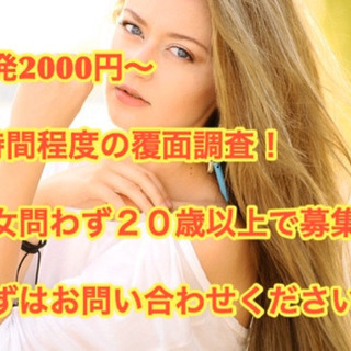 2000円〜　約1時間の覆面調査依頼　6名様急募集