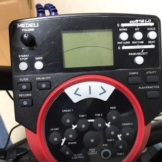 電子ドラムMEDELI DD512J+専用ドラムパッド&専用シンバルパッドセット+専用ツインペダル+椅子+ヘッドホン+アンプMEDELI AP30【引取限定】の画像