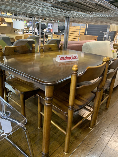 【カグマニア】【引き取り限定】カリモク　コロニアルシリーズダイニング５点セット